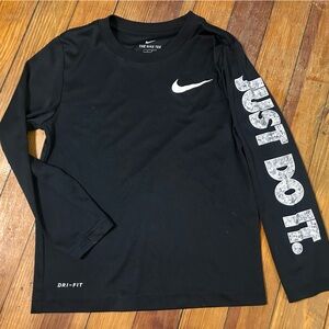 Nike Black Long Sleeve Tee with White Logo